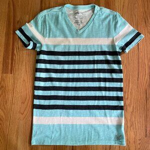 American Eagle Men’s Athletic Fit Striped V-Neck Short Sleeve T-Shirt Sz XS
